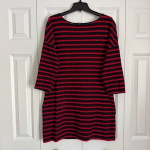 Tommy Hilfiger Navy and Red Striped Dress